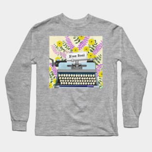 Free Soul Vintage Collage - Inspirational Writer Gift Long Sleeve T-Shirt